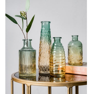 BELIVYA: Tall Fluted Glass Vase