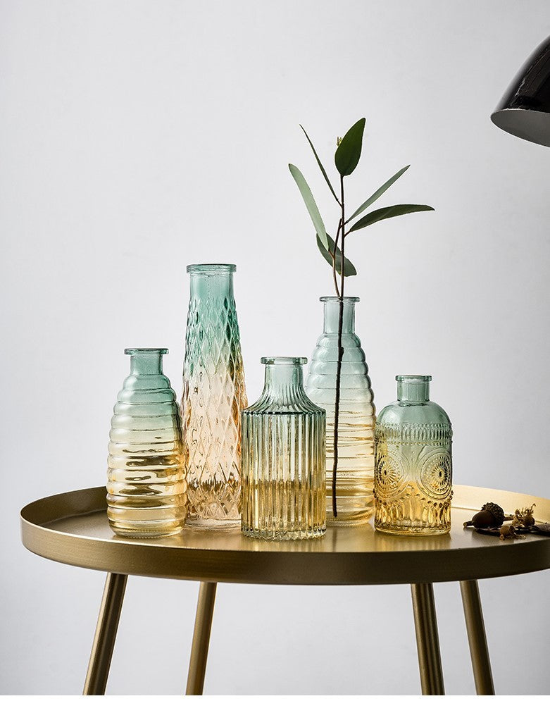 BELIVYA: Tall Fluted Glass Vase