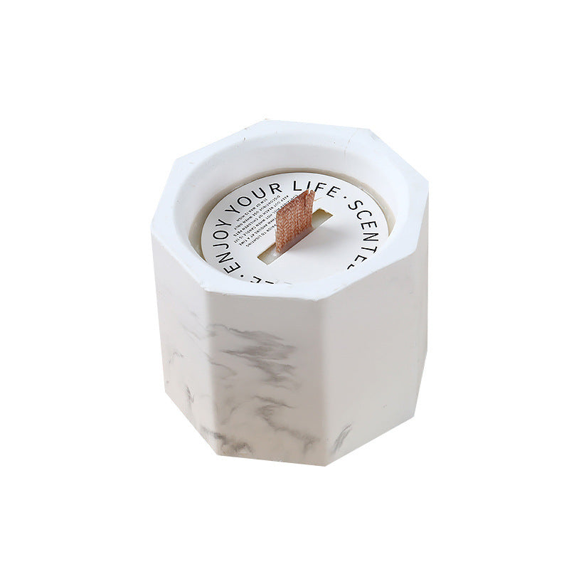 BELIVYA Marble Pattern Gypsum Aromatherapy Candle - Natural Plant & Smokeless Home Decor