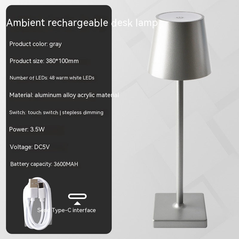 BELIVYA Minimalist Cordless LED Table Lamp - Portable Touch Dimmable Ambiance