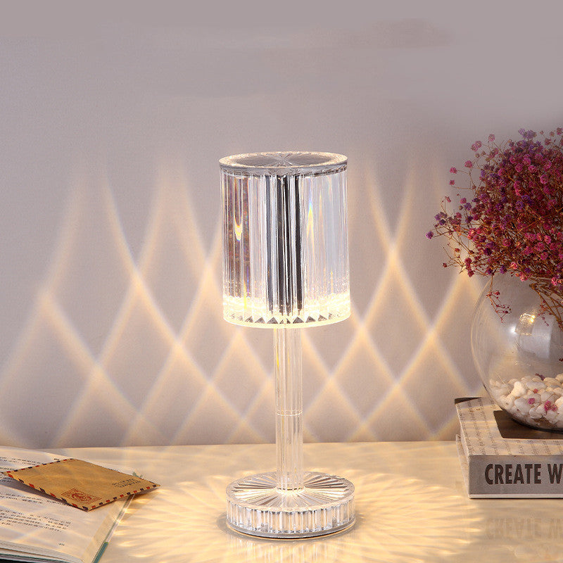 BELIVYA Luxury Crystal Diamond Effect LED Table Lamp - Romantic Night Light & Hotel Decor