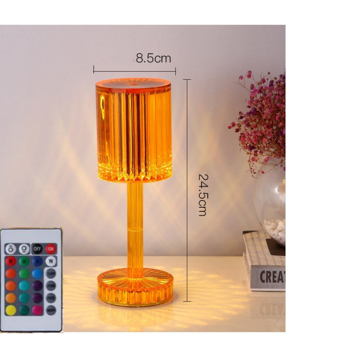 BELIVYA Luxury Crystal Diamond Effect LED Table Lamp - Romantic Night Light & Hotel Decor