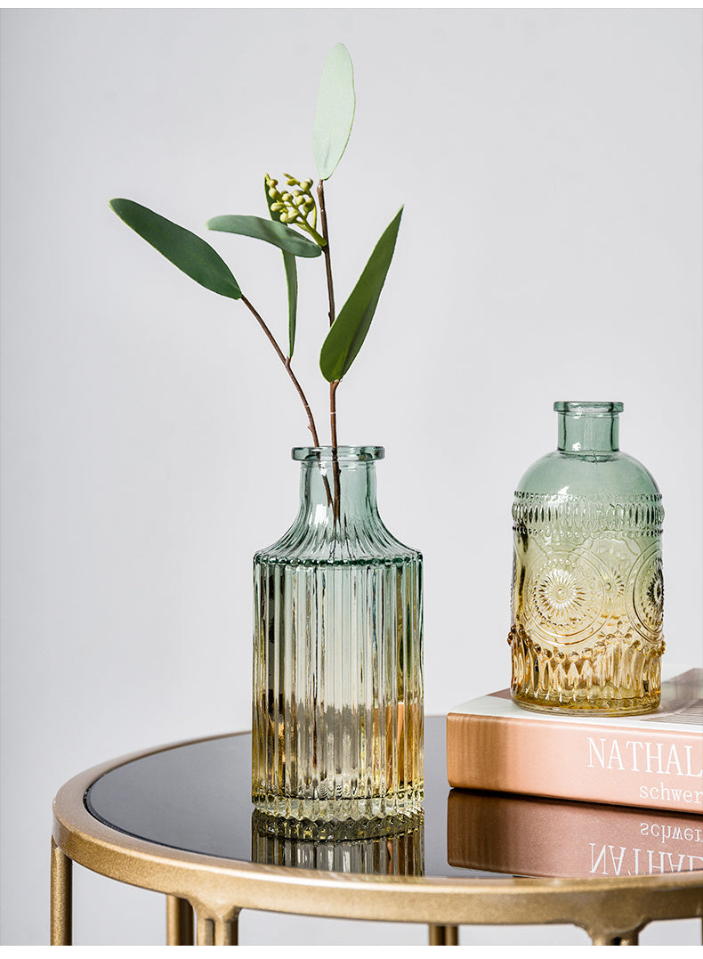 BELIVYA: Tall Fluted Glass Vase