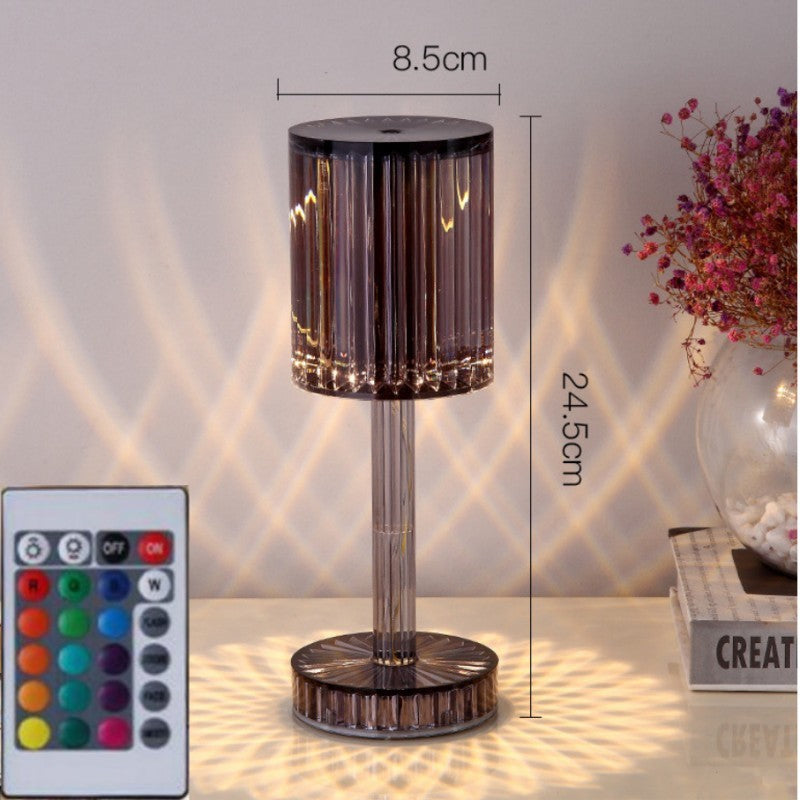 BELIVYA Luxury Crystal Diamond Effect LED Table Lamp - Romantic Night Light & Hotel Decor