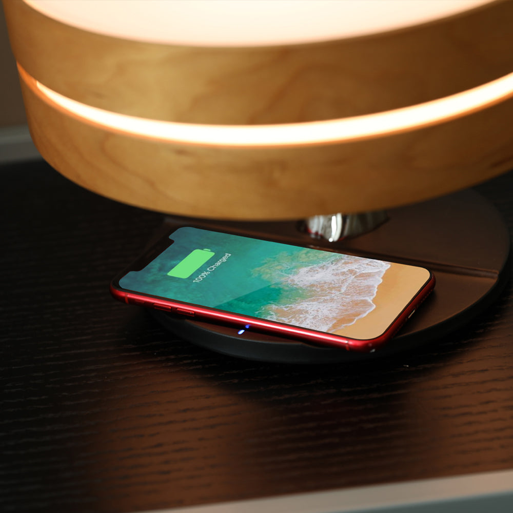 Smart LED Circle Lamp - Wireless Charger & Bluetooth Speaker