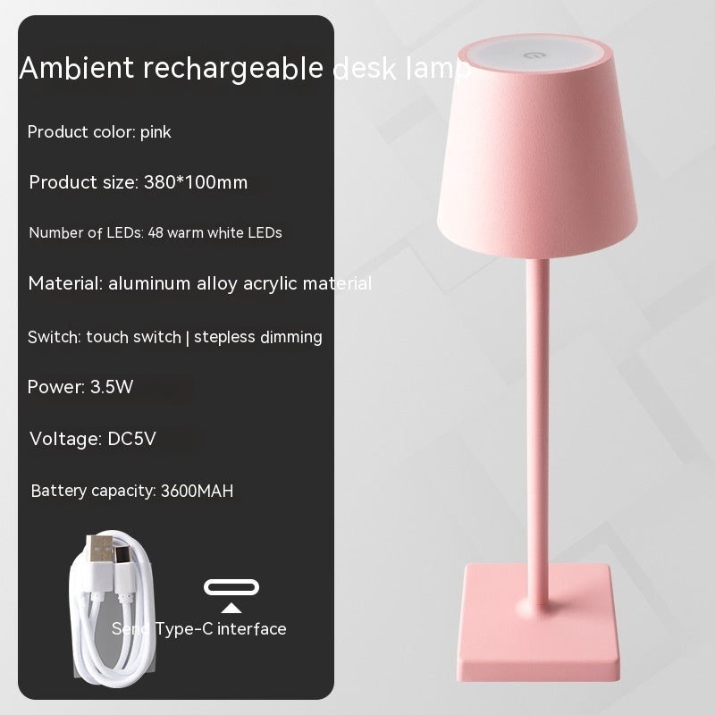 BELIVYA Minimalist Cordless LED Table Lamp - Portable Touch Dimmable Ambiance