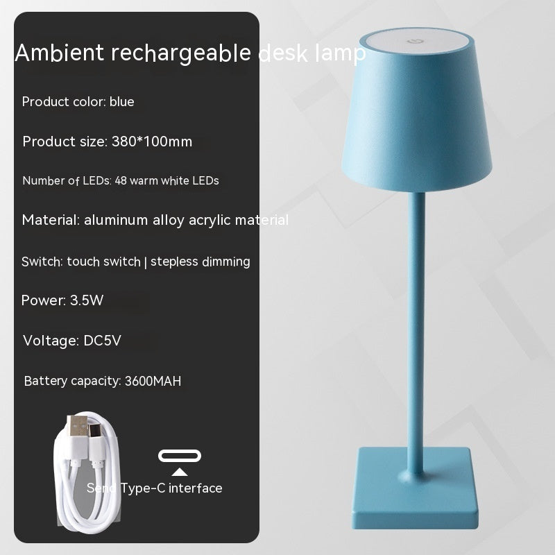 BELIVYA Minimalist Cordless LED Table Lamp - Portable Touch Dimmable Ambiance