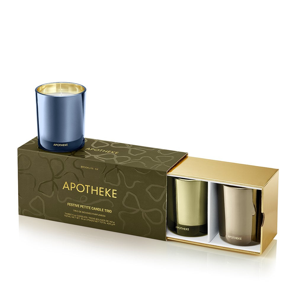 Apotheke candle set with two candles in a decorative box on a white background