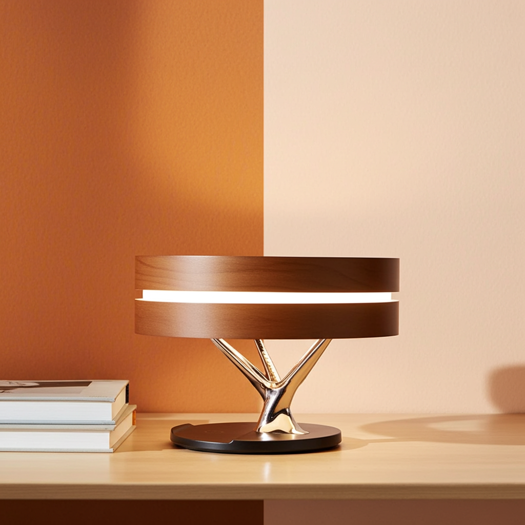 Smart LED Circle Lamp - Wireless Charger & Bluetooth Speaker