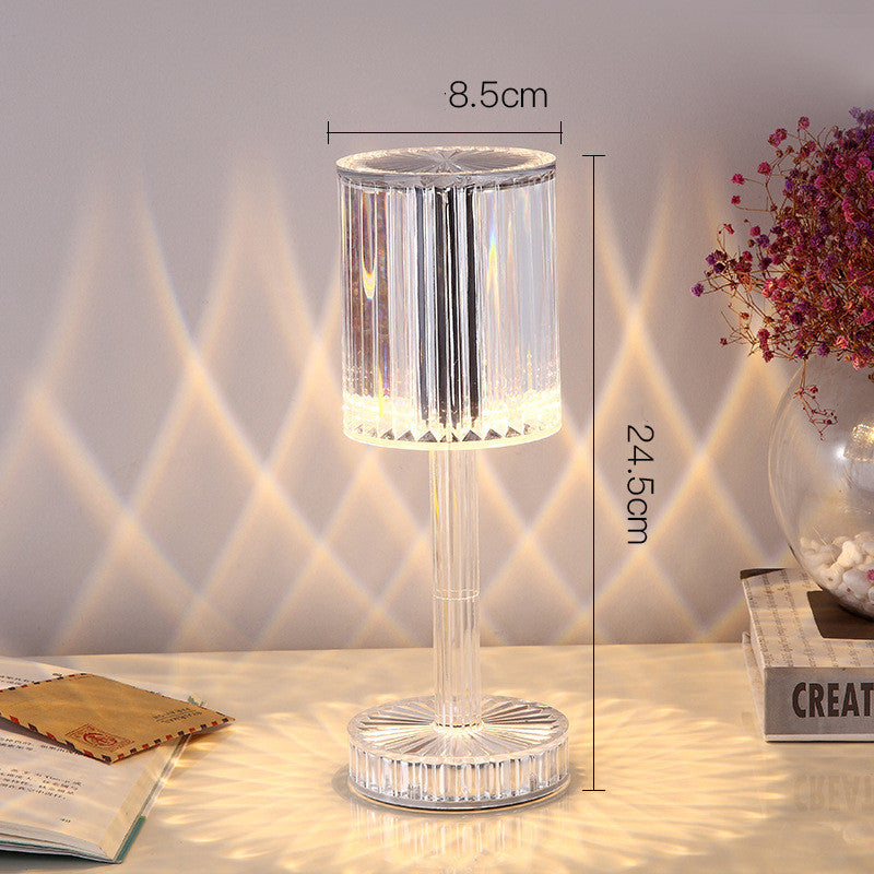 BELIVYA Luxury Crystal Diamond Effect LED Table Lamp - Romantic Night Light & Hotel Decor
