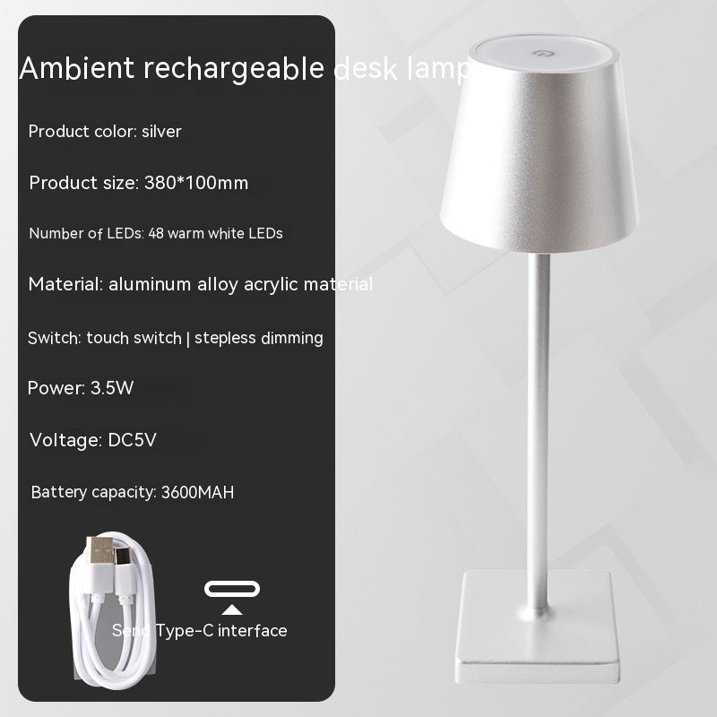 BELIVYA Minimalist Cordless LED Table Lamp - Portable Touch Dimmable Ambiance