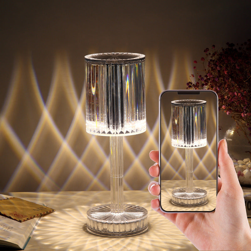 BELIVYA Luxury Crystal Diamond Effect LED Table Lamp - Romantic Night Light & Hotel Decor