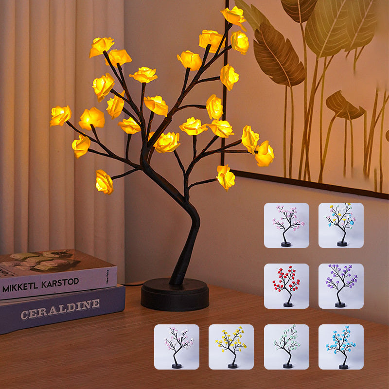 BELIVYA Enchanted Rose Tree Fairy Light Lamp